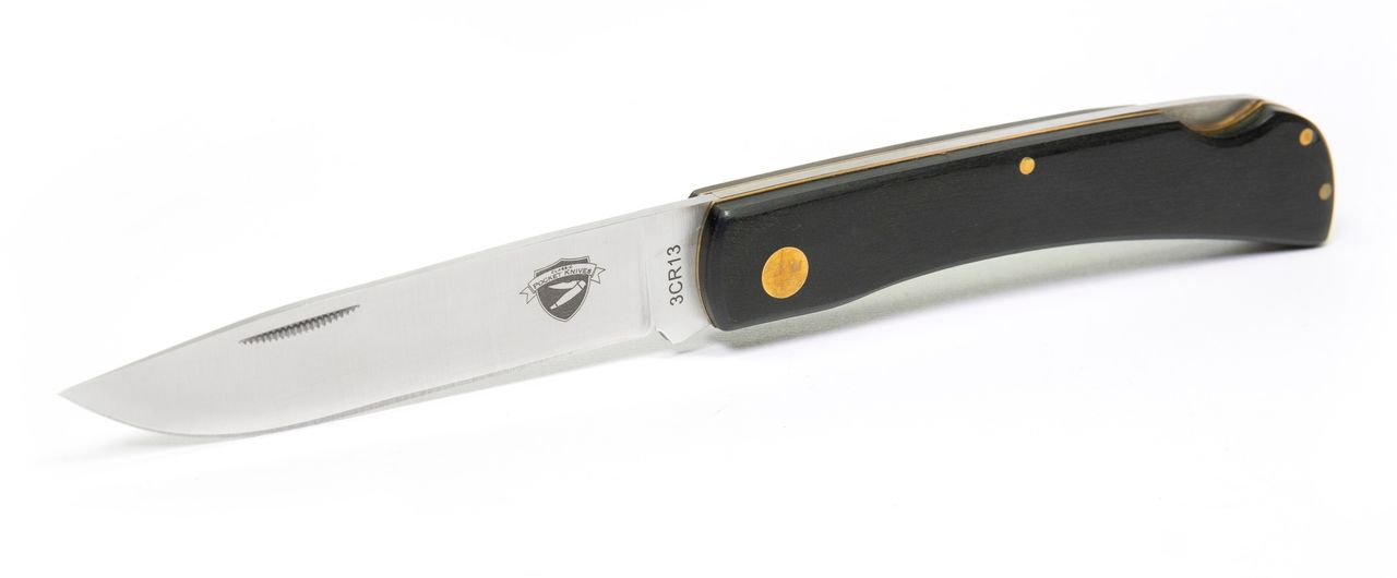 Taschenmesser HIPPEKNIEP Messer Klappmesser Backlock Sportmesser schwarz Eiche 3