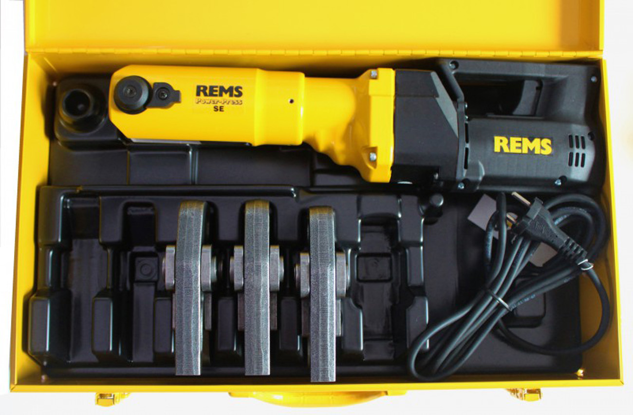 REMS prasa Power Press SE + 3 cęgi zaciskowe szczęki zaciskowe M lub V + walizka E