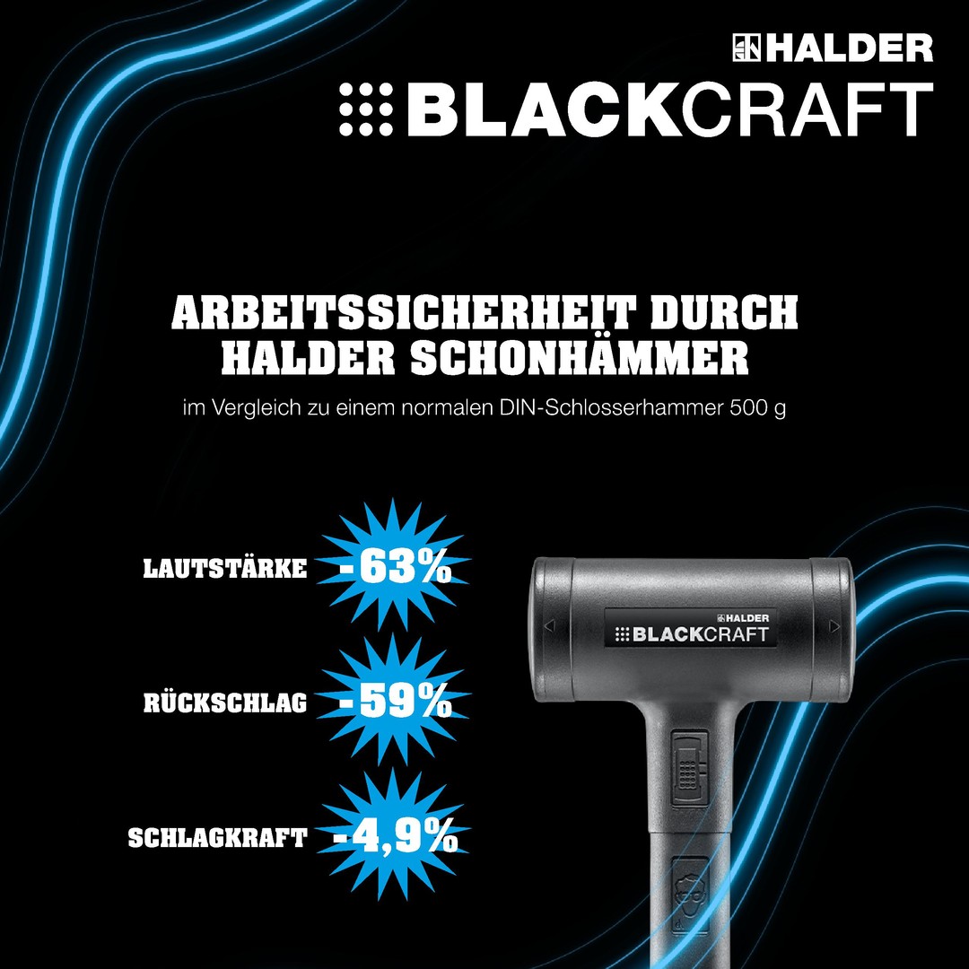 BLACKCRAFT-Aktionsbox KFZ, BLACKCRAFT-Schonhammer D60 plus Magnethalter | 3379s004