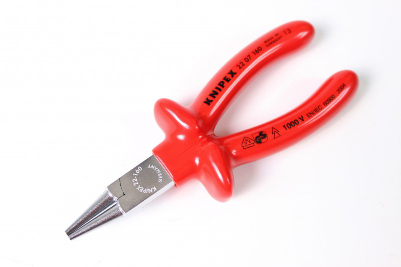 Szczypce półokrągłe KNIPEX VDE 2207160 Szczypce półokrągłe 1000 V dla elektryków z izolacją elektryczną