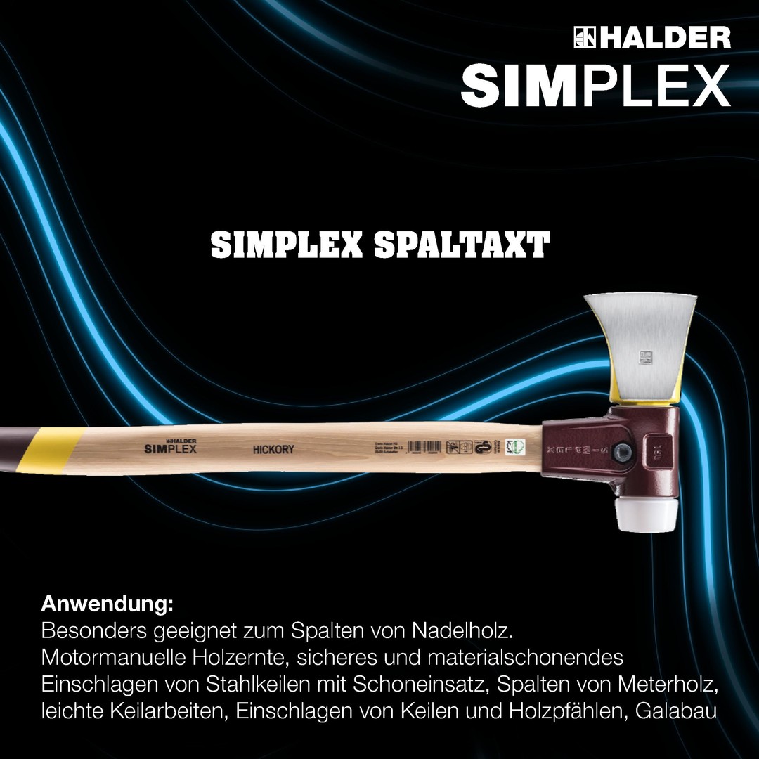 HALDER SIMPLEX Spaltaxt mit Tempergussgehäuse 3007.750 Axt Forstarbeit Werkzeug