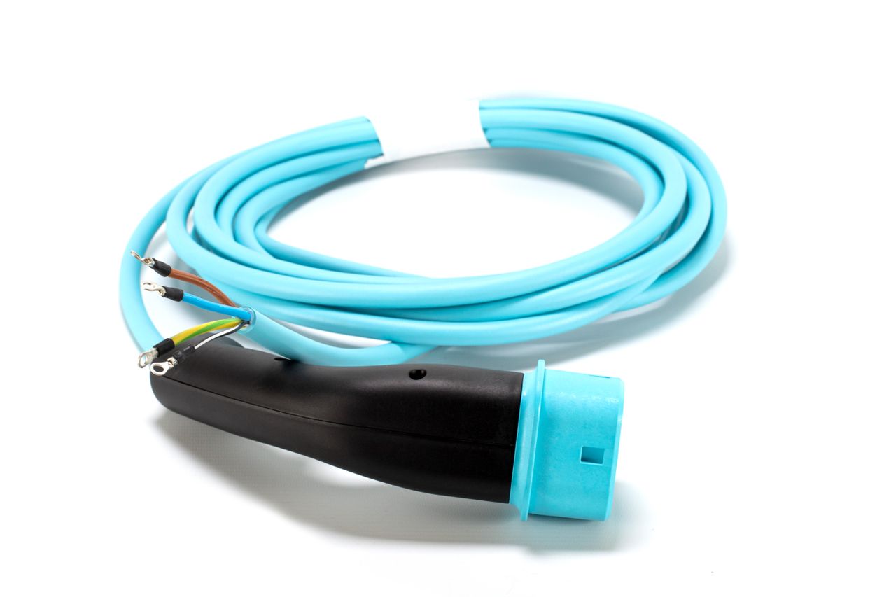 Typ 2 Ladestecker Elektro-Auto EV 5 m Ladekabel 22 kW Mode 3 blau (1m=9,98€)