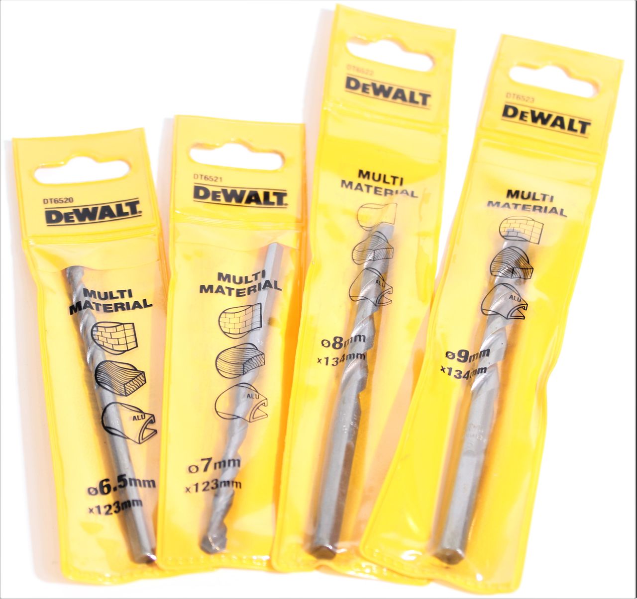 DEWALT Multi Bohrer Set 4-tlg. 6,5-9 mm Mehrzweckbohrer Bohrwerkzeug Bohren