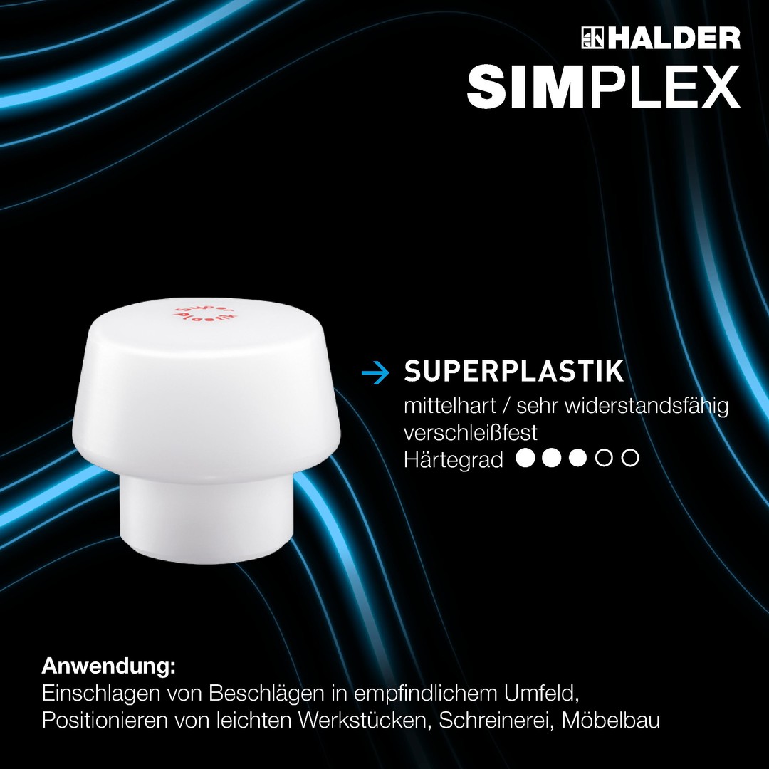 SIMPLEX-Plusbox "Schreinerarbeiten", SIMPLEX-Schonhammer, TPE-soft / Superplastik plus Konturenlehre | 3117s004