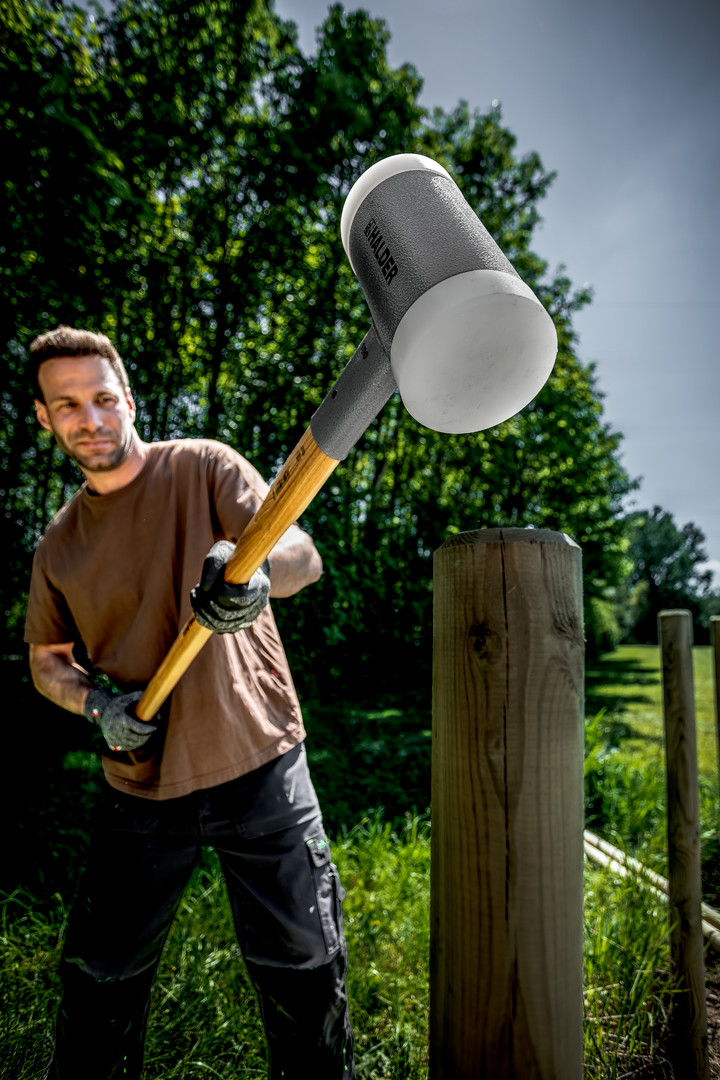 SUPERCRAFT-Vorschlaghammer, mit schwingungsdämpfendem, ergonomisch geformtem und lackiertem Hickorystiel | D=100 mm / Gewicht=9300 g | 3366.110