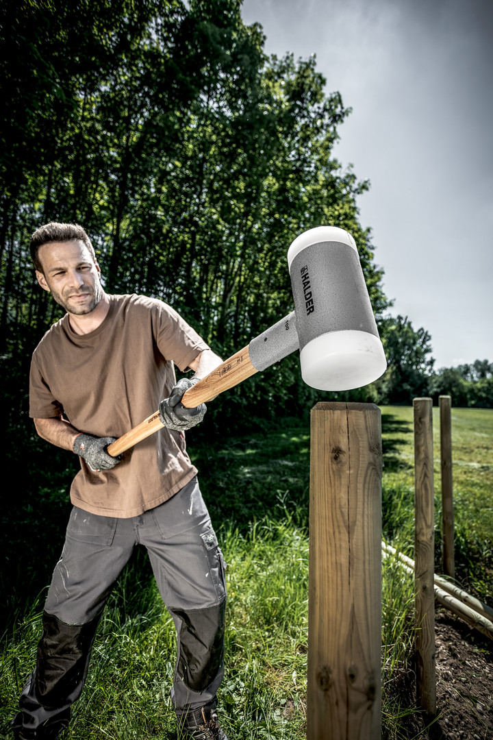 SUPERCRAFT-Vorschlaghammer, mit schwingungsdämpfendem, ergonomisch geformtem und lackiertem Hickorystiel | D=100 mm / Gewicht=9300 g | 3366.110