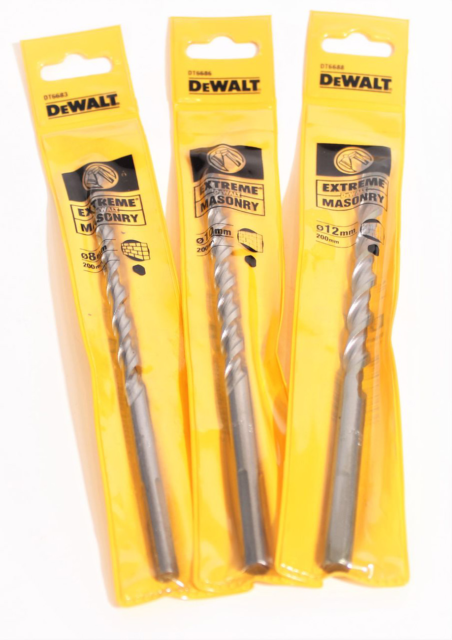 DEWALT Steinbohrer 8-12 mm Bohrer Stein Bohren Bohrwerkzeug Set 3-tlg. Satz