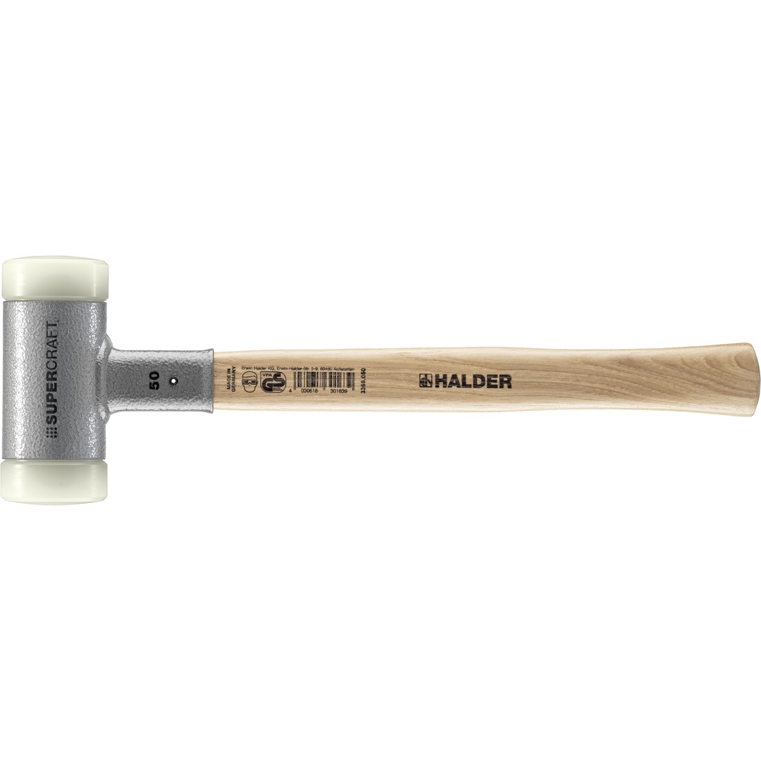 SUPERCRAFT-Schonhammer, mit schwingungsdämpfendem, ergonomisch geformtem und lackiertem Hickorystiel | D=50 mm | 3366.050
