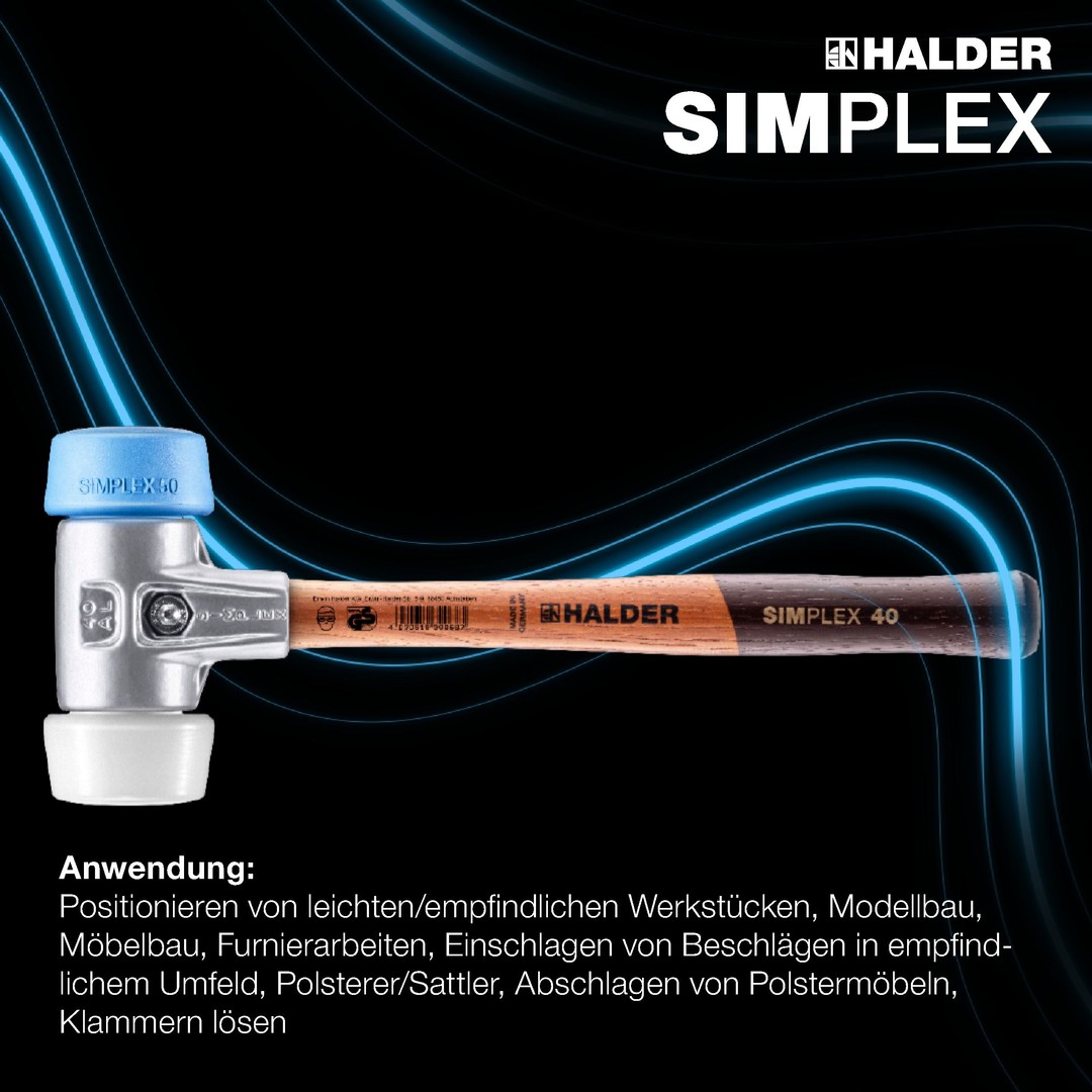 SIMPLEX-Plusbox "Schreinerarbeiten", SIMPLEX-Schonhammer, TPE-soft / Superplastik plus Konturenlehre | 3117s004